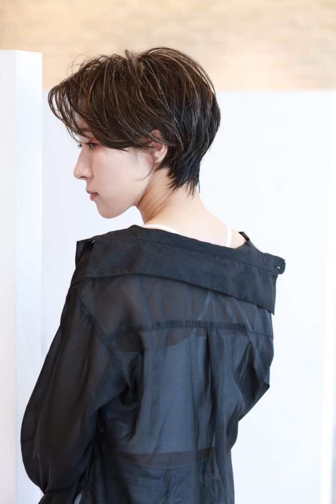 地毛ハイライトショート