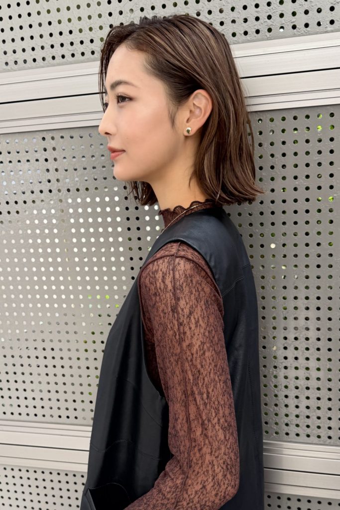 外ハネワンレングスボブ